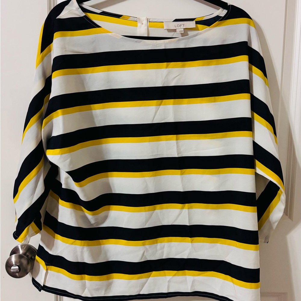 LOFT Black and White Blouse for Effortless Style